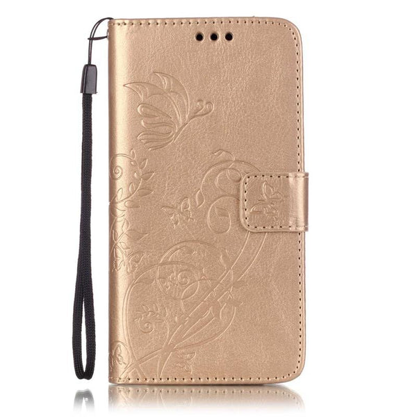 3D Embossed Flower Flip Cover