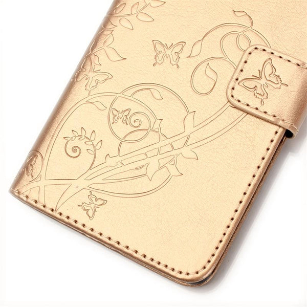 3D Embossed Flower Flip Cover