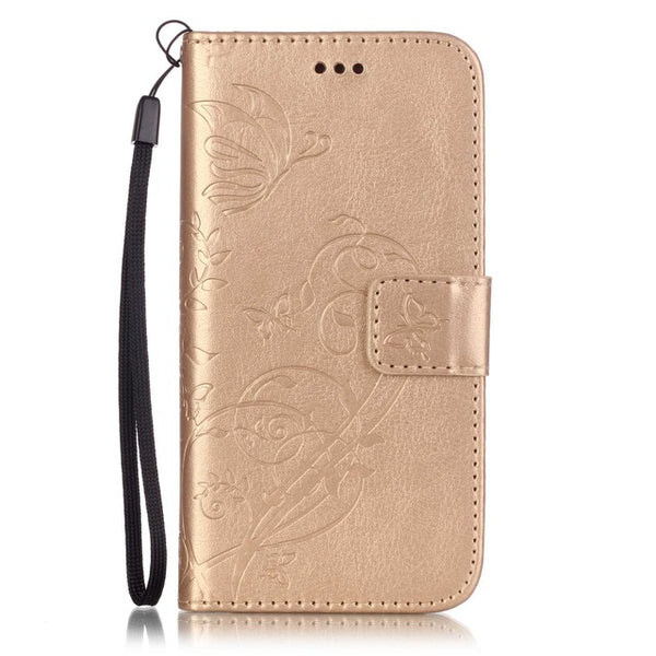 3D Embossed Flower Flip Cover