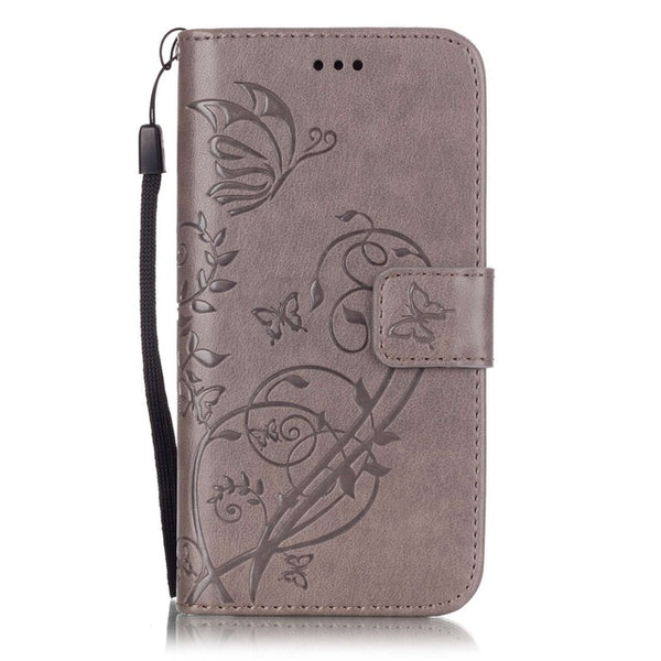 3D Embossed Flower Flip Cover