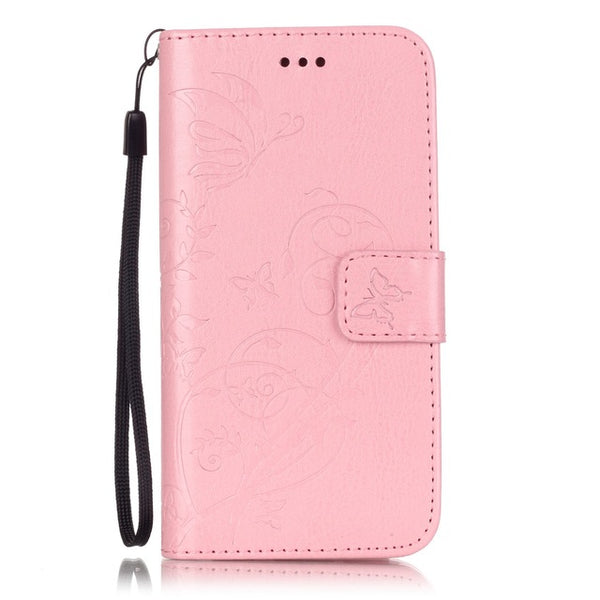 3D Embossed Flower Flip Cover